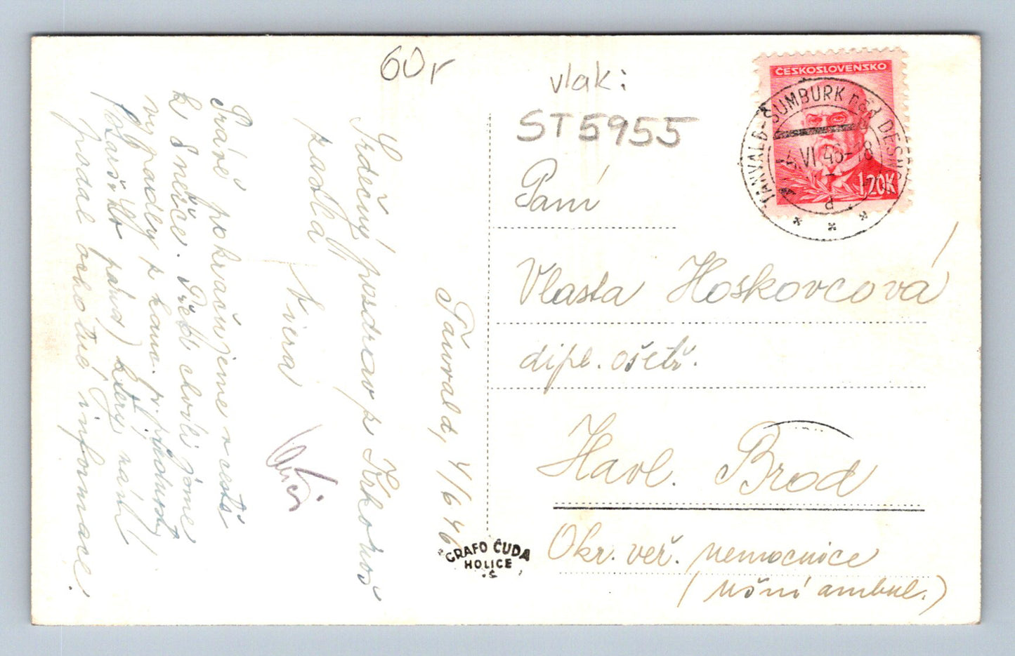 Postcard KRKONOSE (ST5955)