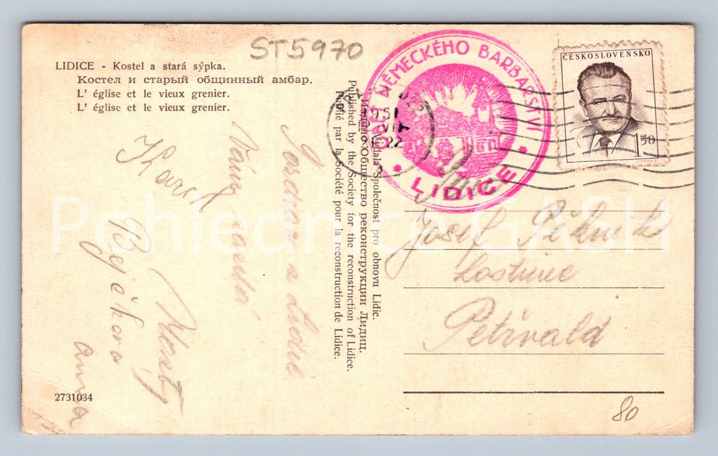 Postcard LIDICE (ST5970)