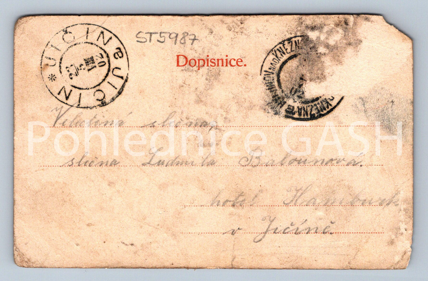 Postcard RYCHNOV NAD KNĚŽNOU - CASTLE OF THE KOLOVRATS (ST5987)