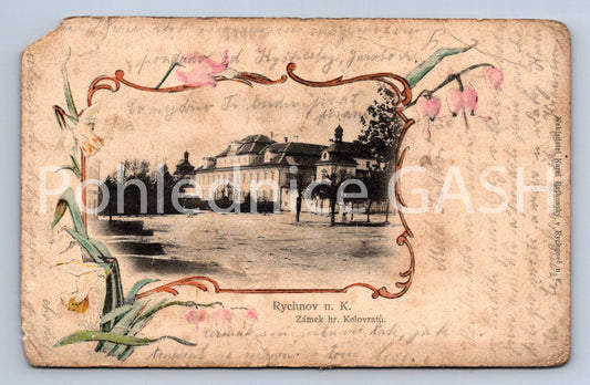 Postcard RYCHNOV NAD KNĚŽNOU - CASTLE OF THE KOLOVRATS (ST5987)