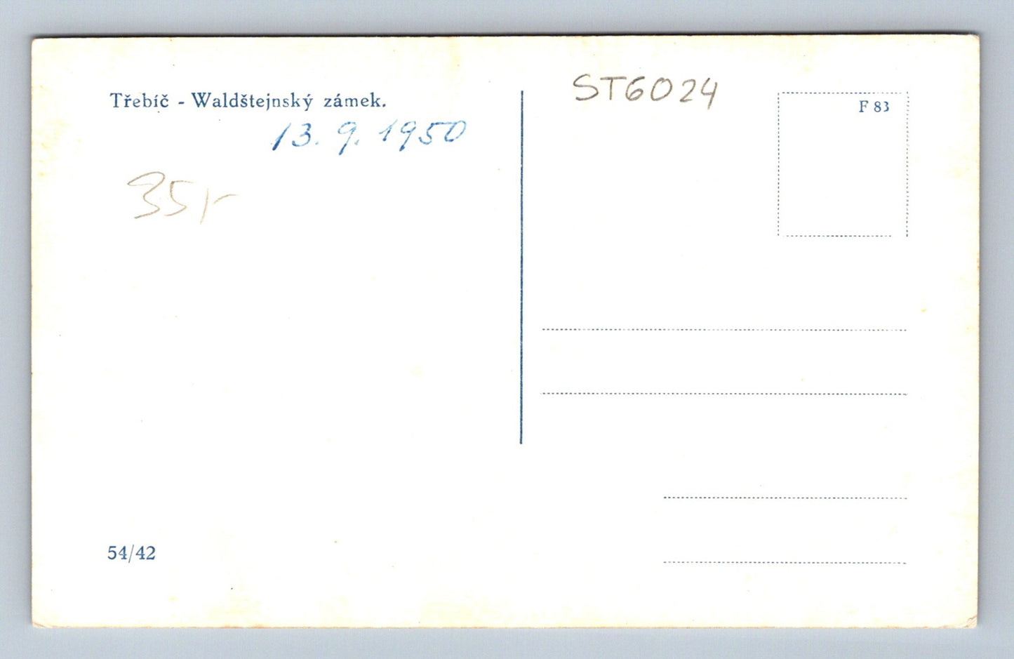 Postcard TŘEBÍC (ST6024)