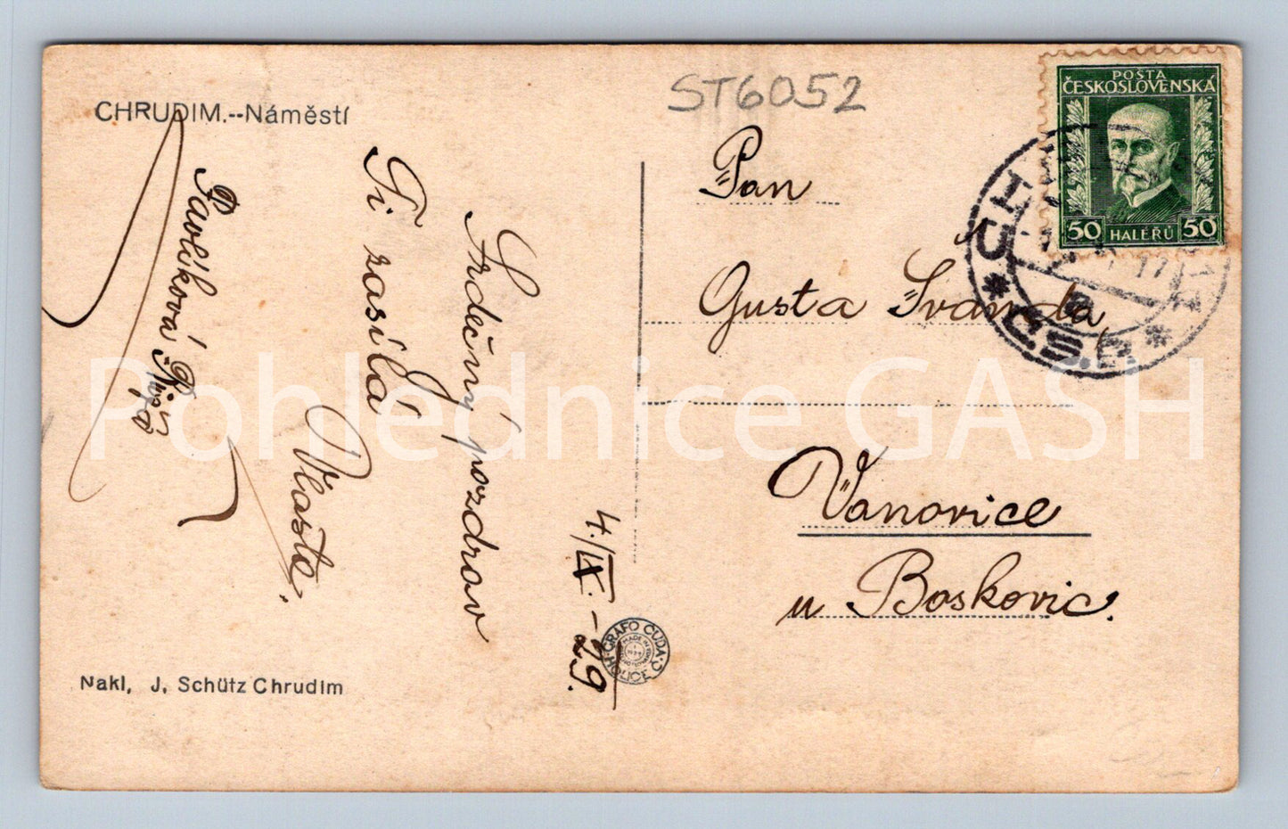 Postcard CHRUDIM - SQUARE (ST6052)