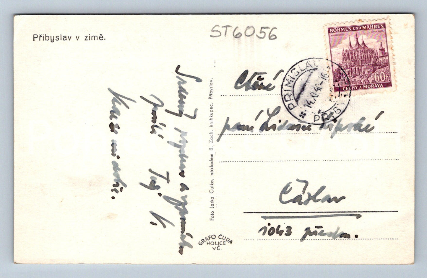 Postcard PŘIBYSLAV IN WINTER (ST6056)