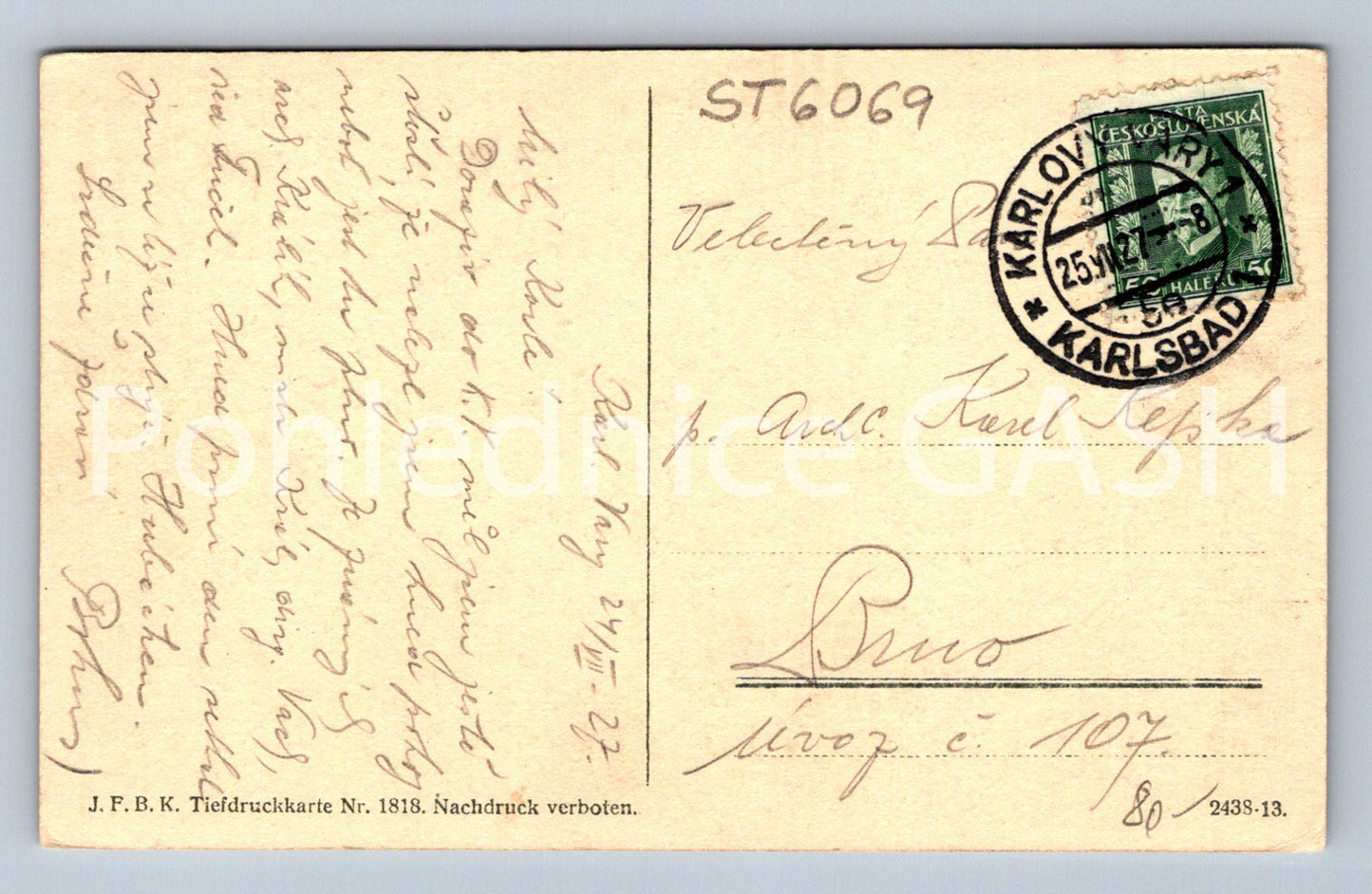 Postcard KARLOVY VARY (ST6069)