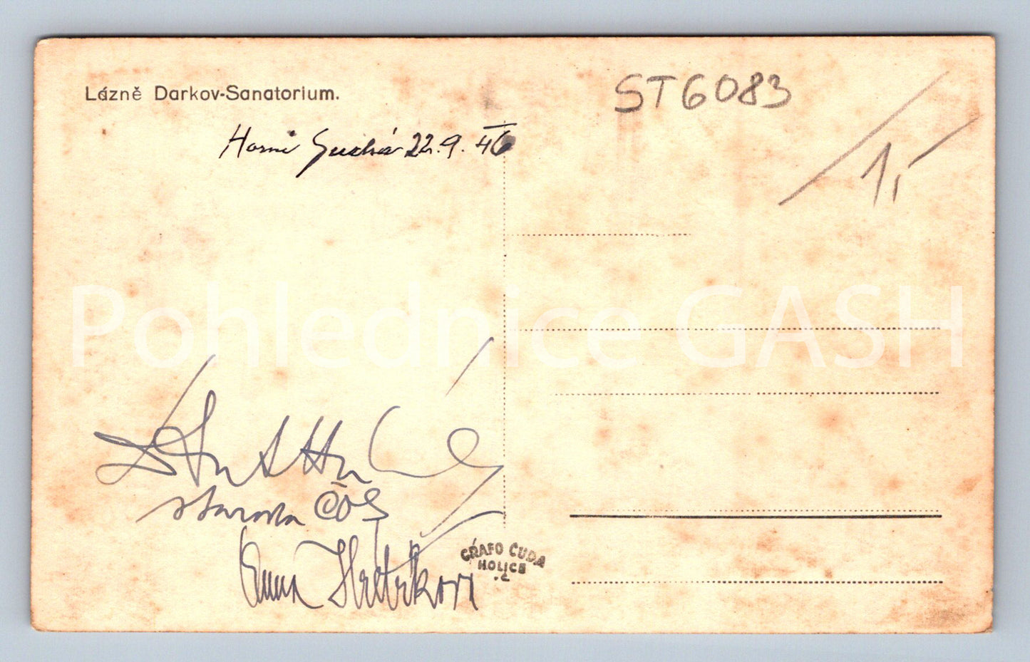 Postcard DARKOV SPA - SANATORIUM (ST6083)