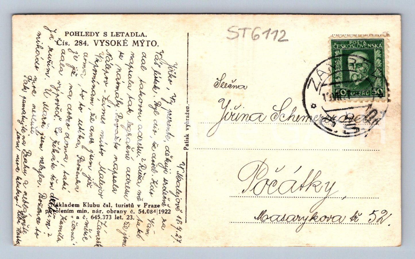 Postcard HIGH TOLL (ST6112)