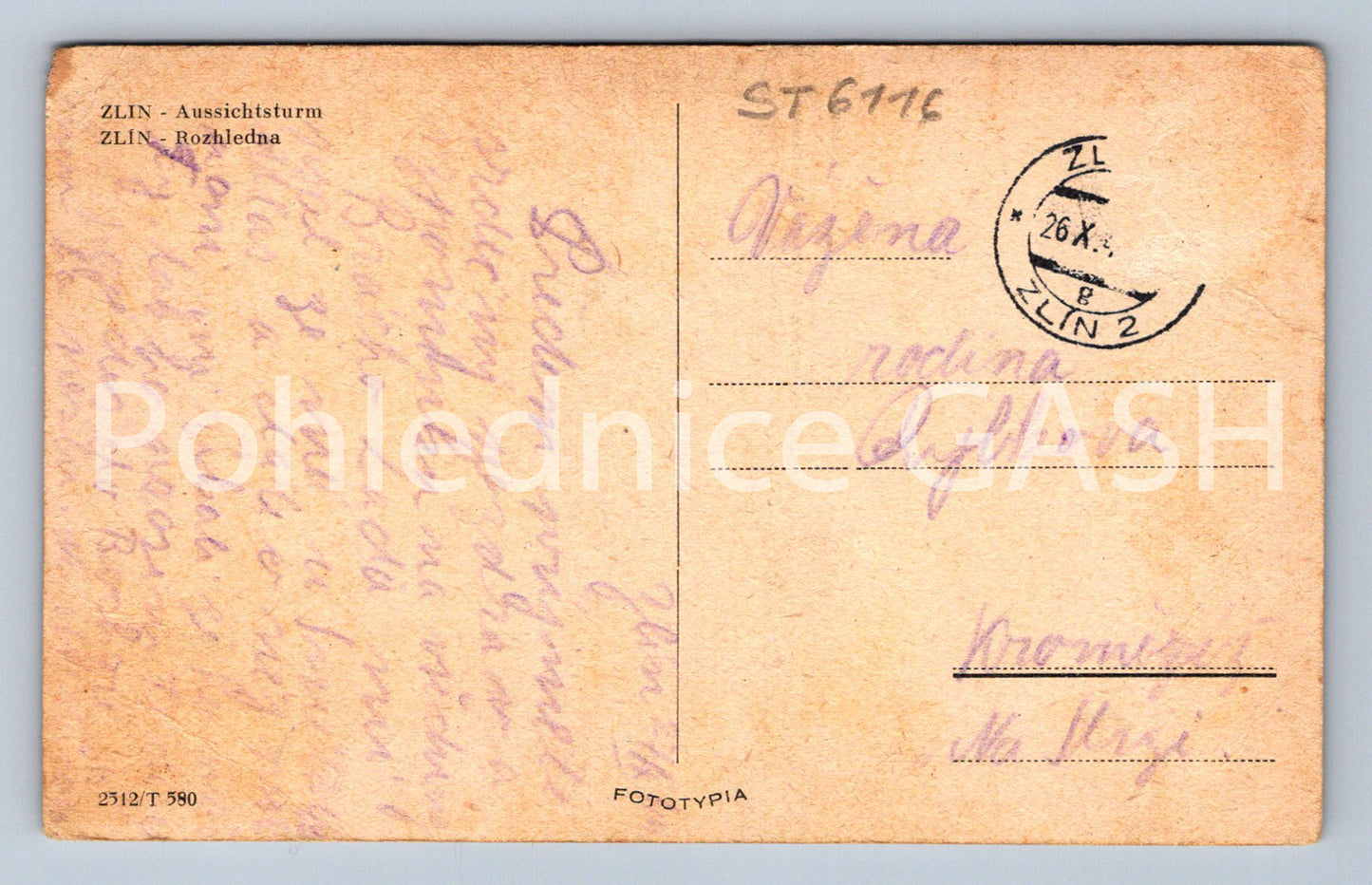 Postcard ZLÍN (ST6116)