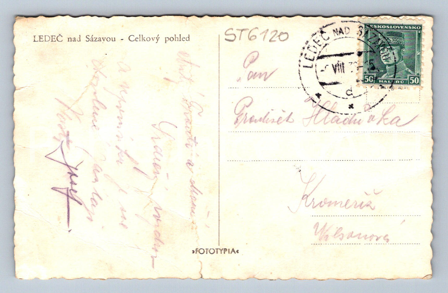 Postcard LEDEČ NAD SÁZAVOU (ST6120)