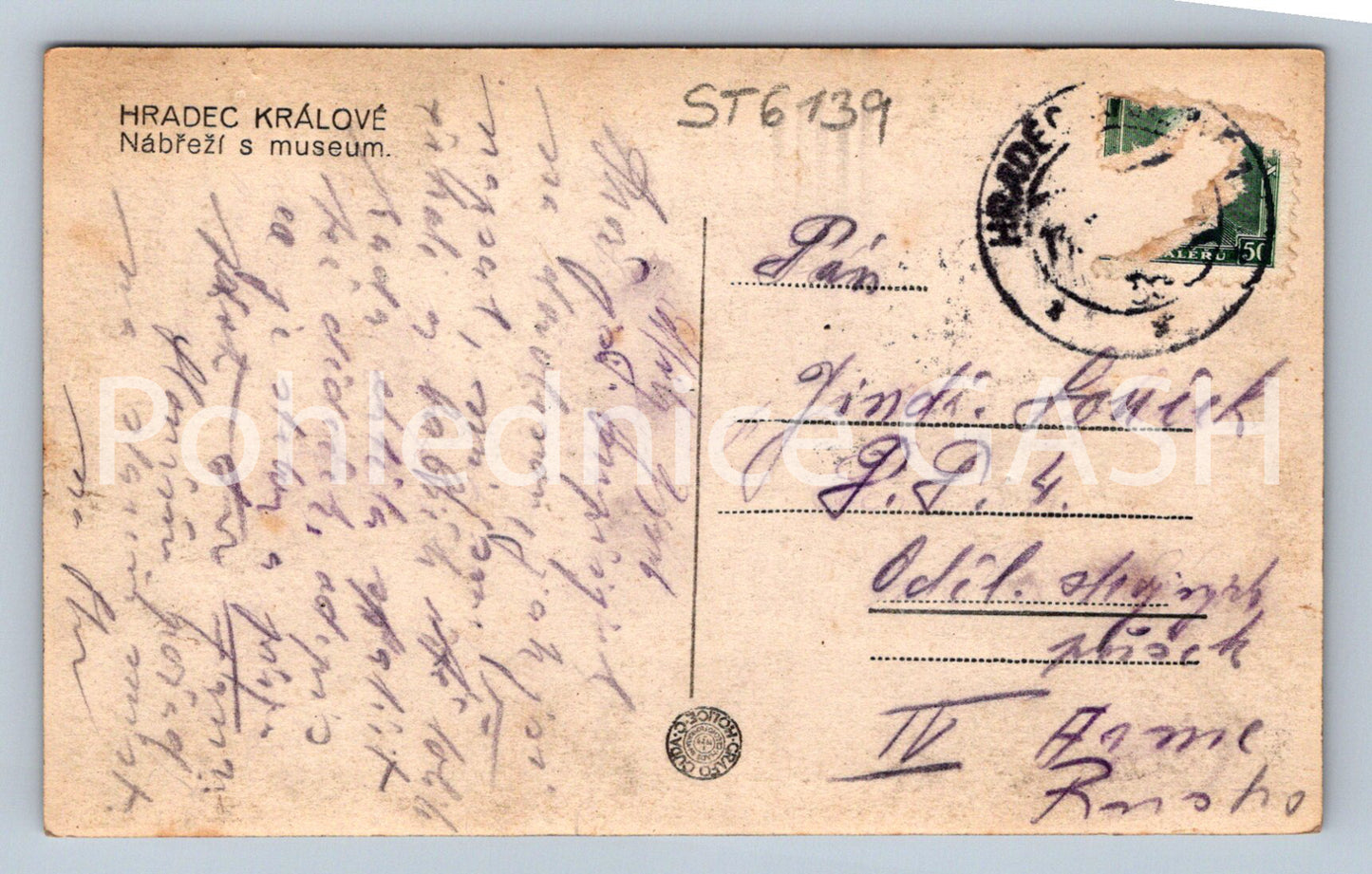 Postcard HRADEC KRÁLOVÉ (ST6139)