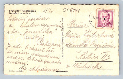 Postcard FRÝVALDOV - SQUARE WITH TOWN HALL (ST6141)