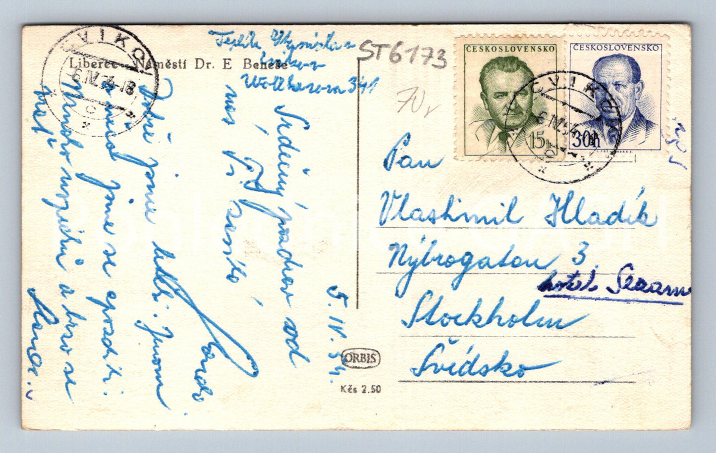 Postcard LIBEREC SQUARE (ST6173)