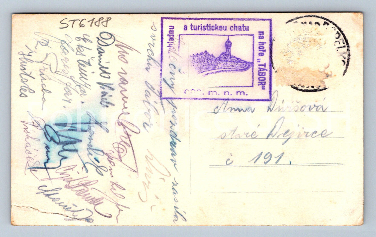 Postcard COTTAGE WITH A VIEWPOINT ON MOUNT TÁBOR IN LOMNICE N. POP. (ST6188)