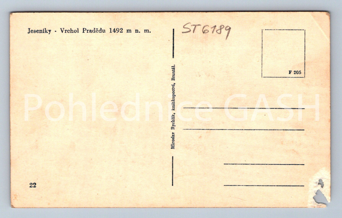 Postcard JESENÍKY MOUNTAINS - PRADĚDU PEAK (ST6189)