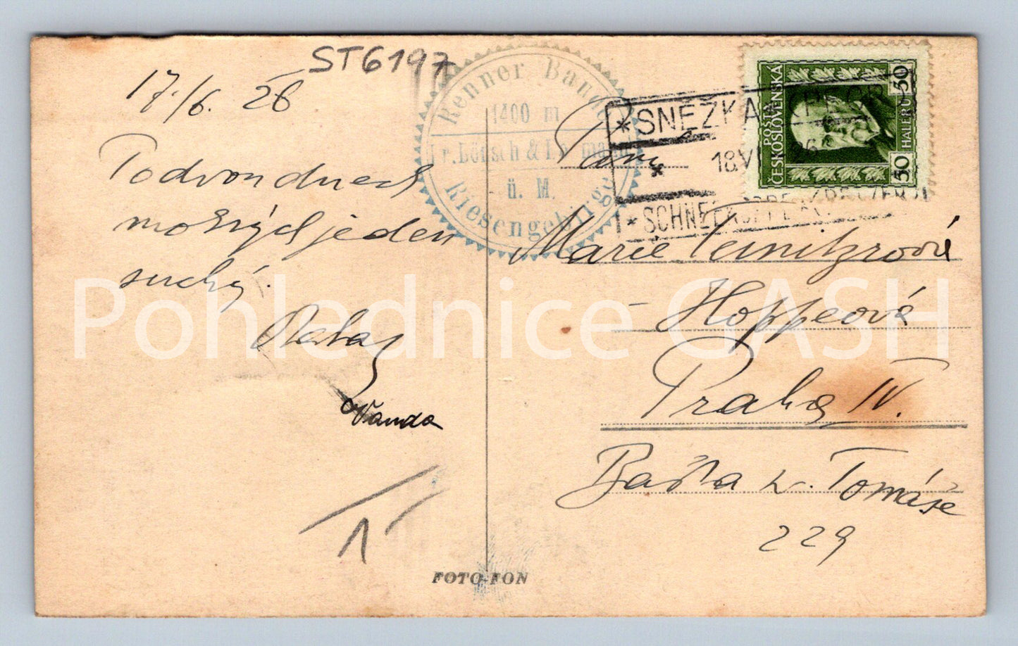 Postcard GOAT BACKS IN THE KRKONOSZY Mts. (ST6197)