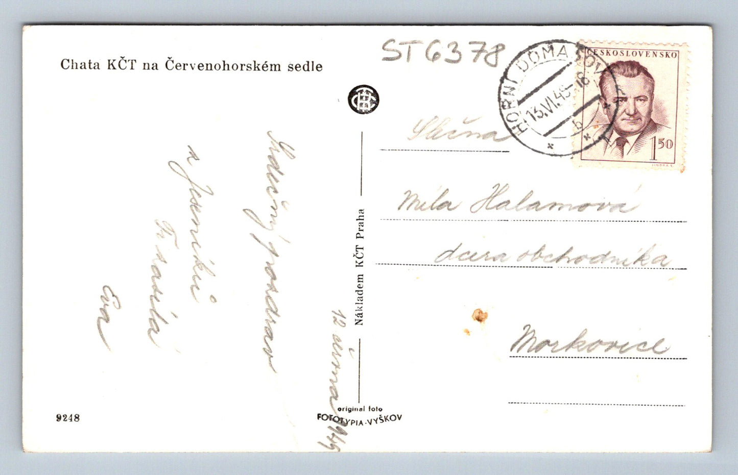 Postcard ČERVENOHORSKÉ SELDO (ST6378)