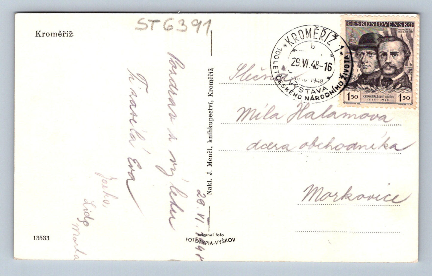 Postcard KROMĚŘÍŽ (ST6391)