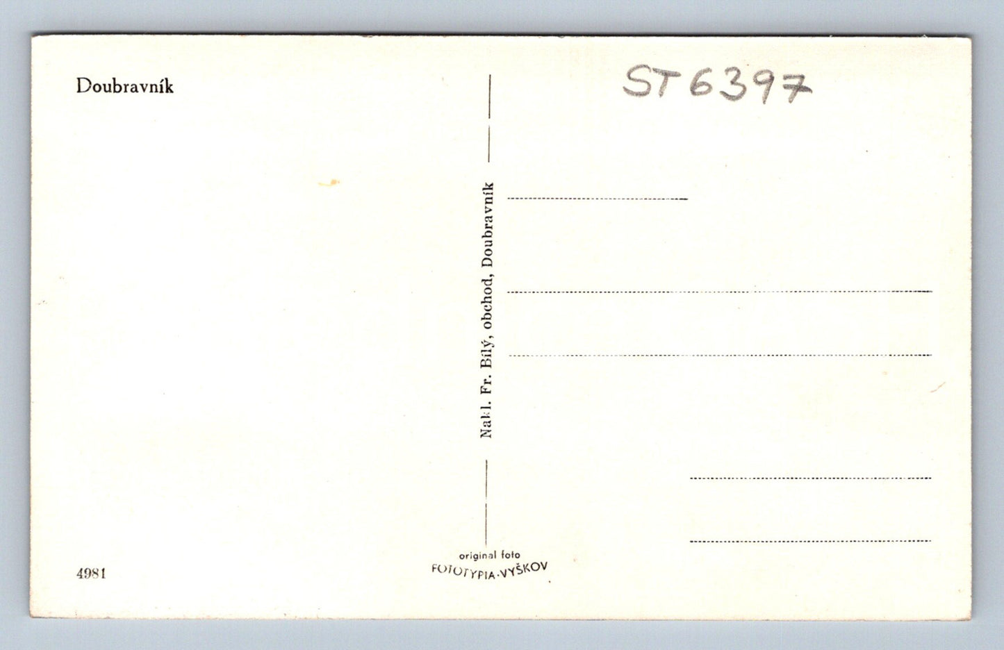 Postcard DOUBLE SIDE (ST6397)