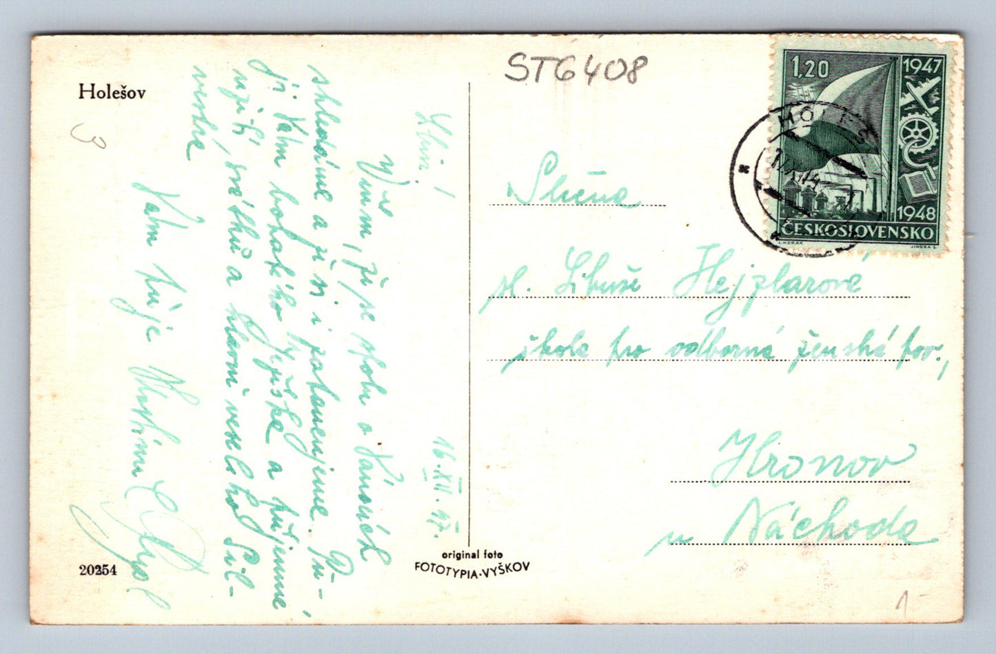 Postcard HOLEŠOV (ST6408)