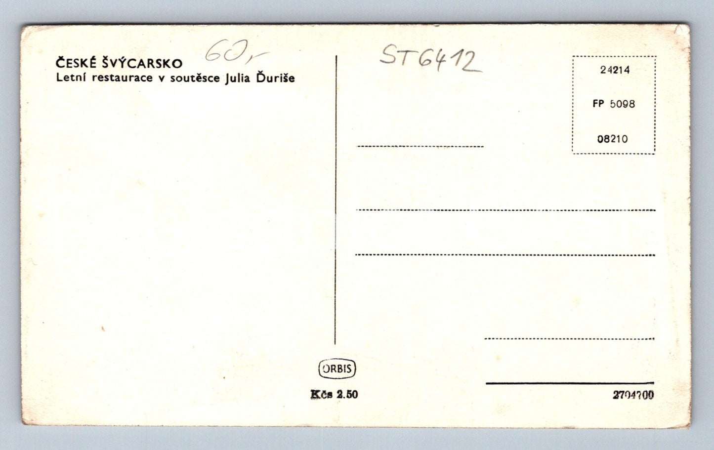 Postcard BOHEMIAN SWITZERLAND (ST6412)