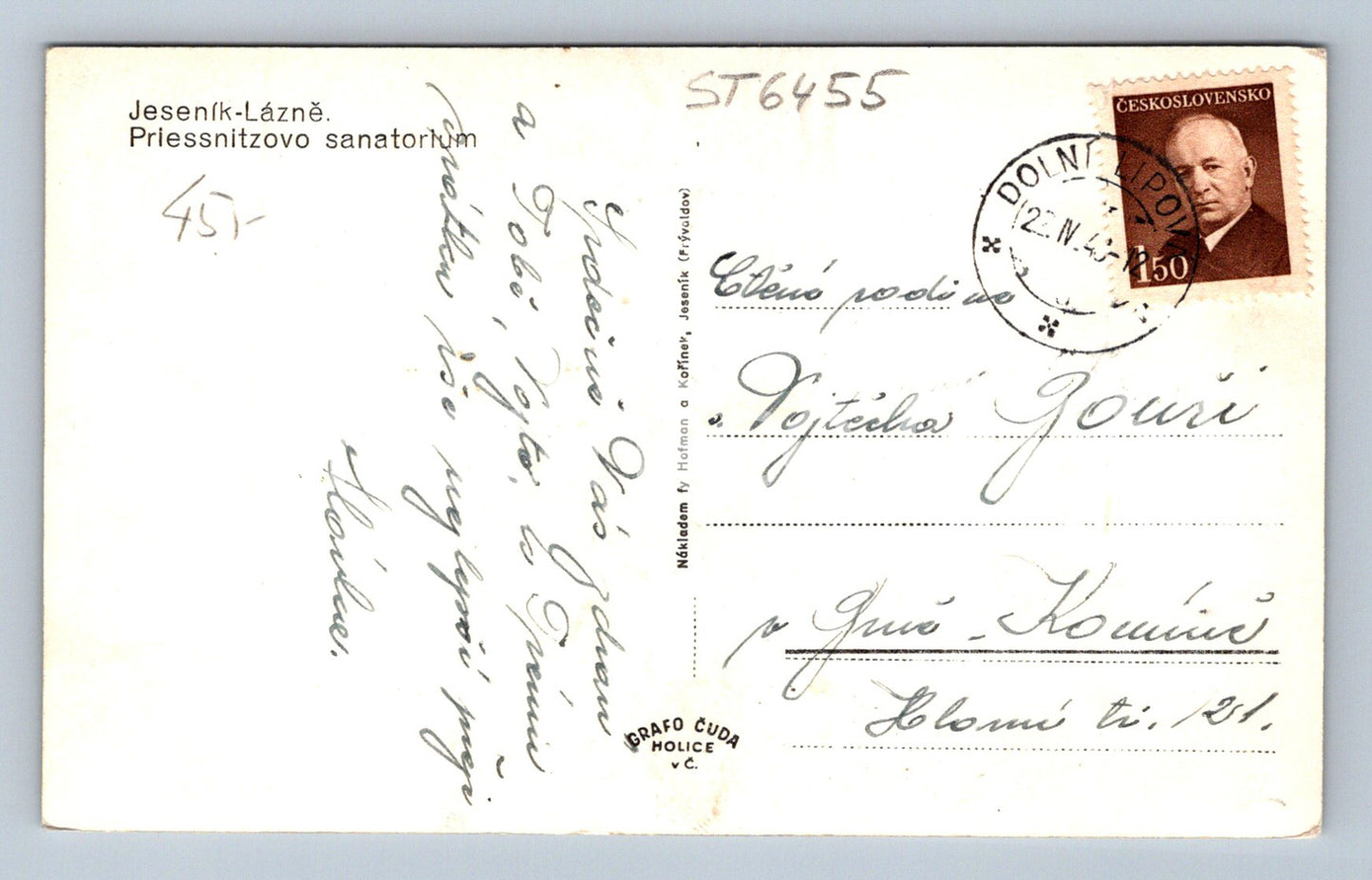 Postcard JESENÍKY (ST6455)