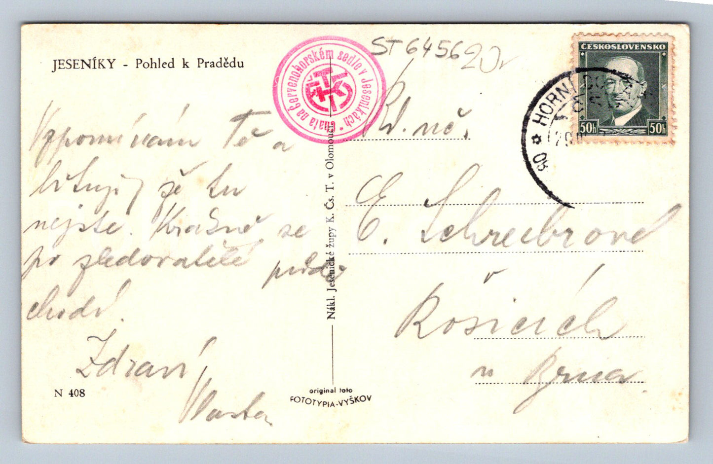 Postcard JESENÍKY (ST6456)