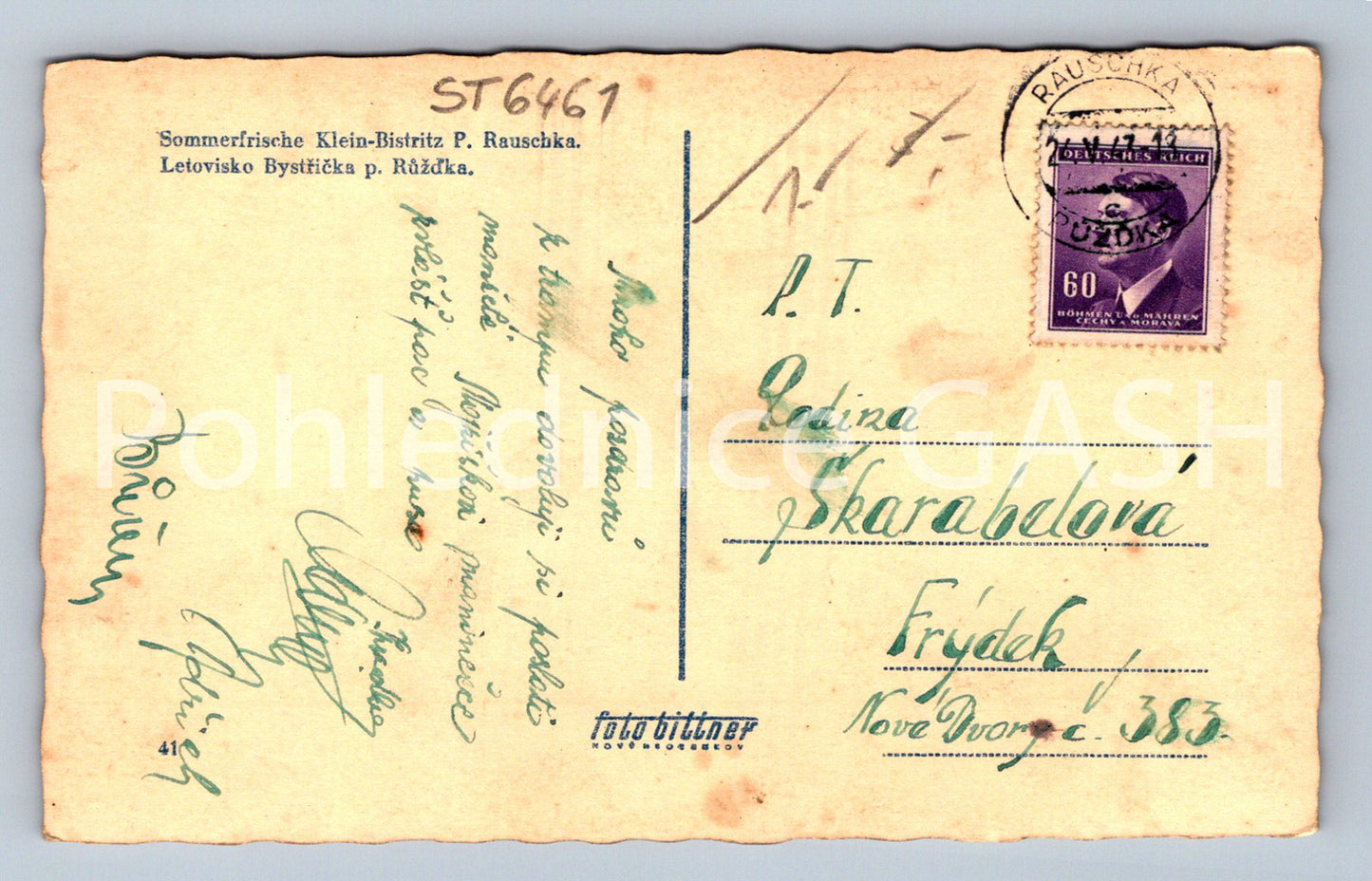 Postcard BYSTŘIČKA P. RŮŽĎKA (ST6461)