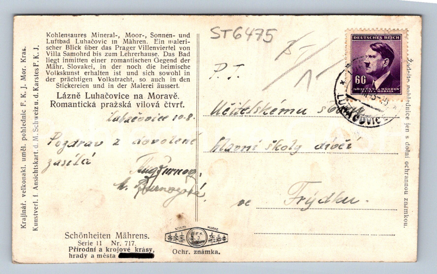 Postcard LÁZNĚ LUHAČOVICE (ST6475)