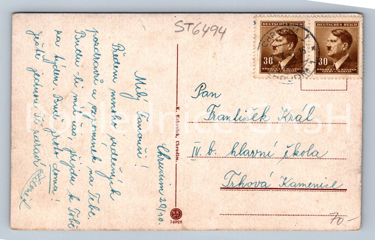 Postcard CHRUDIM (ST6494)