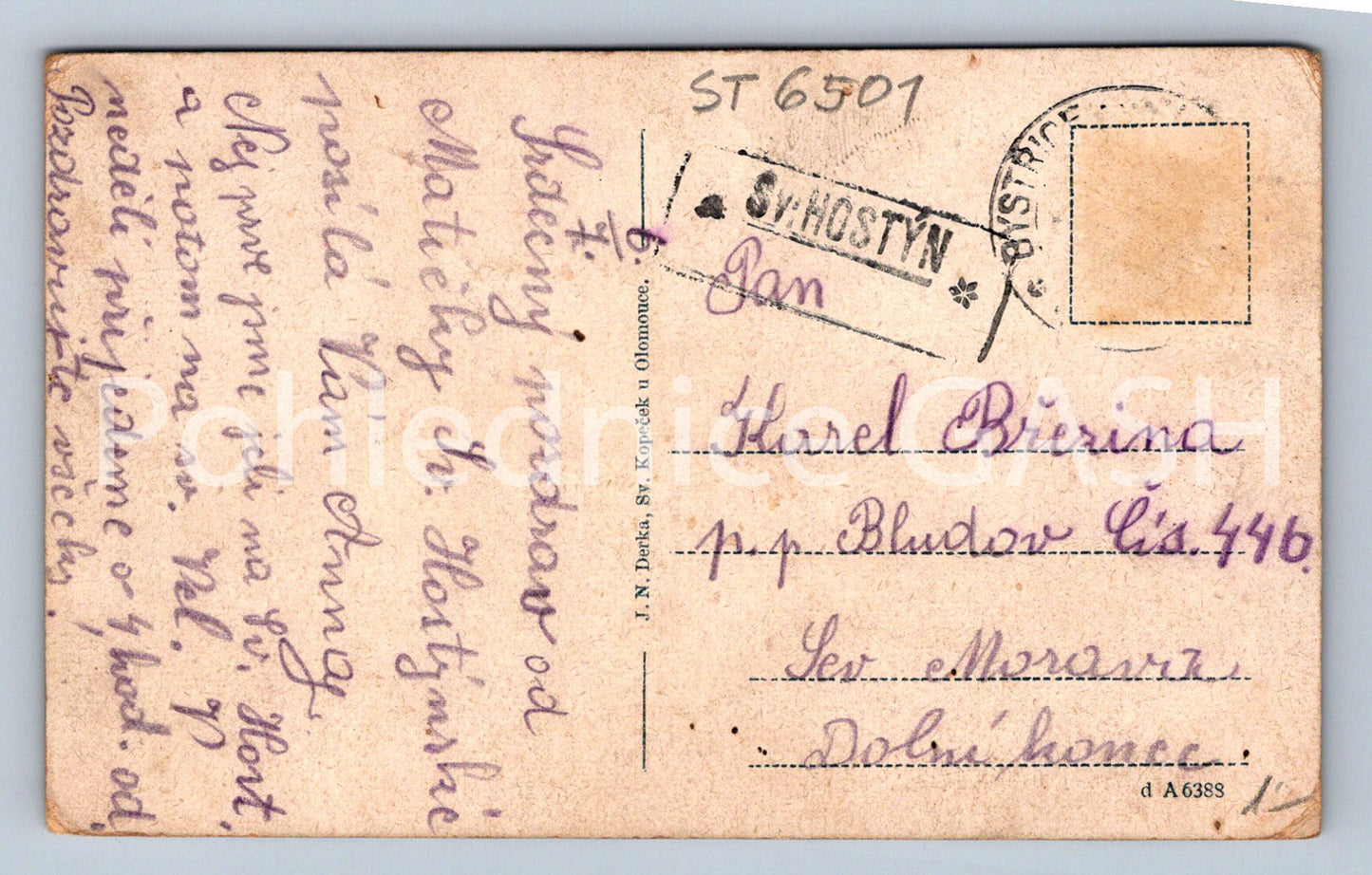 Postcard HOLY FASTING IN MORAVIA (ST6501)