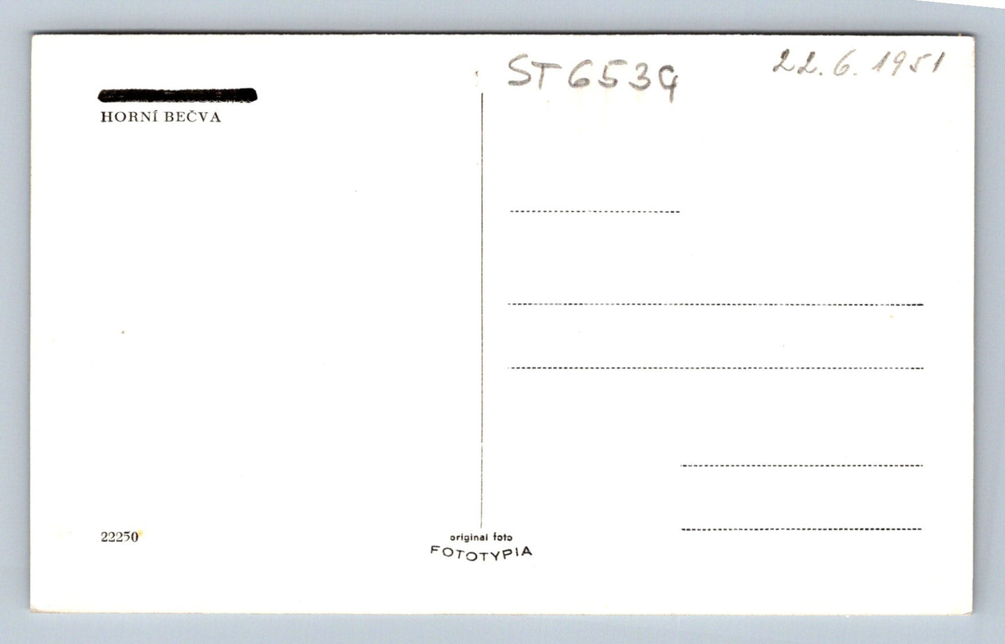 Postcard HORNÍ BEČVA (ST6534)