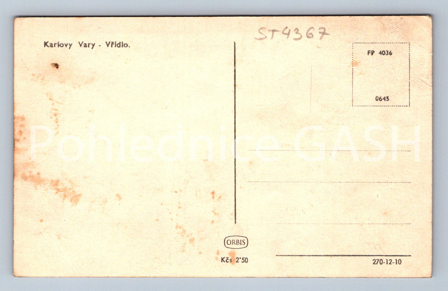 Postcard KARLOVY VARY (ST4367)