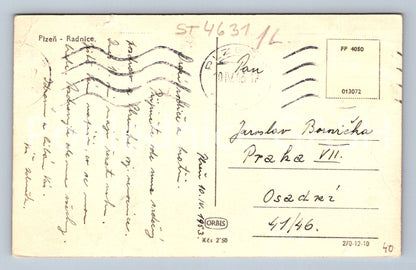 Postcard PILSEN - TOWN HALL (ST4631)