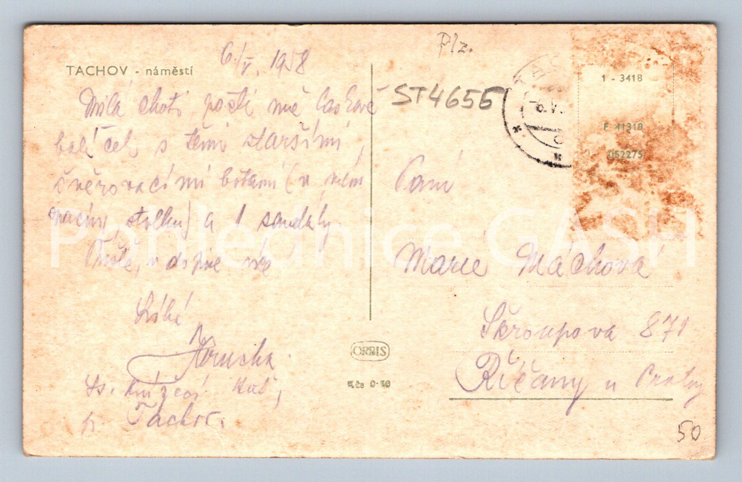 Postcard TACHOV (ST4656)