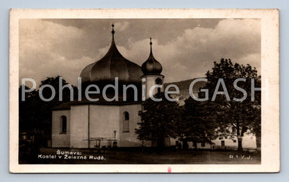 Postcard ŠUMAVA - CHURCH IN ŽELEZNÁ ORE (ST4671)