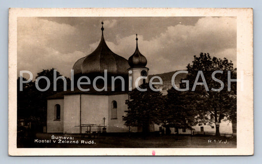 Postcard ŠUMAVA - CHURCH IN ŽELEZNÁ ORE (ST4671)