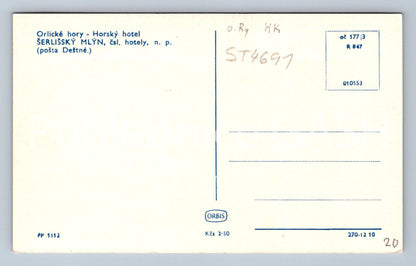 Postcard ORLICKÉ MOUNTAINS - MOUNTAIN HOTEL ŠERLIŠSKÝ MLÝN (ST4691)