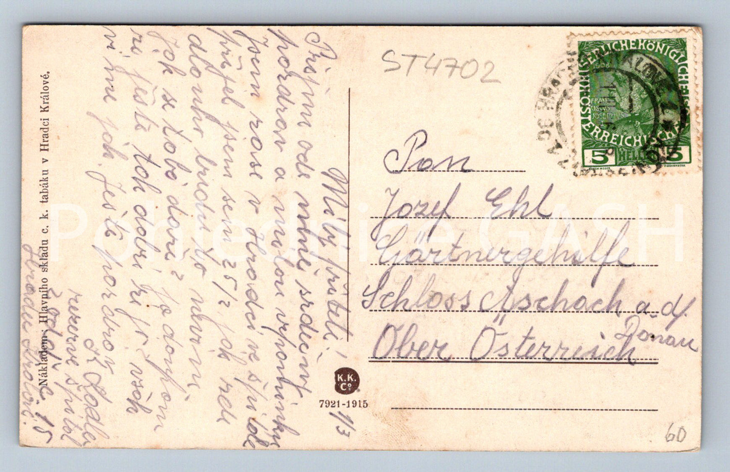 Postcard HRADEC KRÁLOVÉ (ST4702)