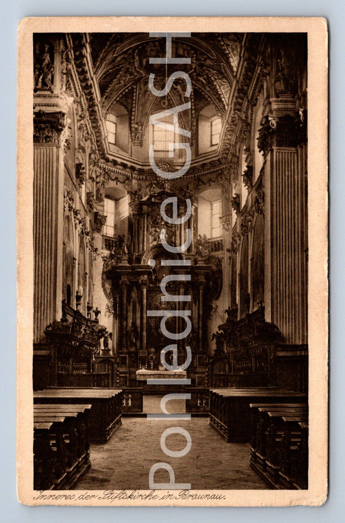 Postcard INNERES DER STIFTSKIRCHE IN BRAUNAU (ST4721)