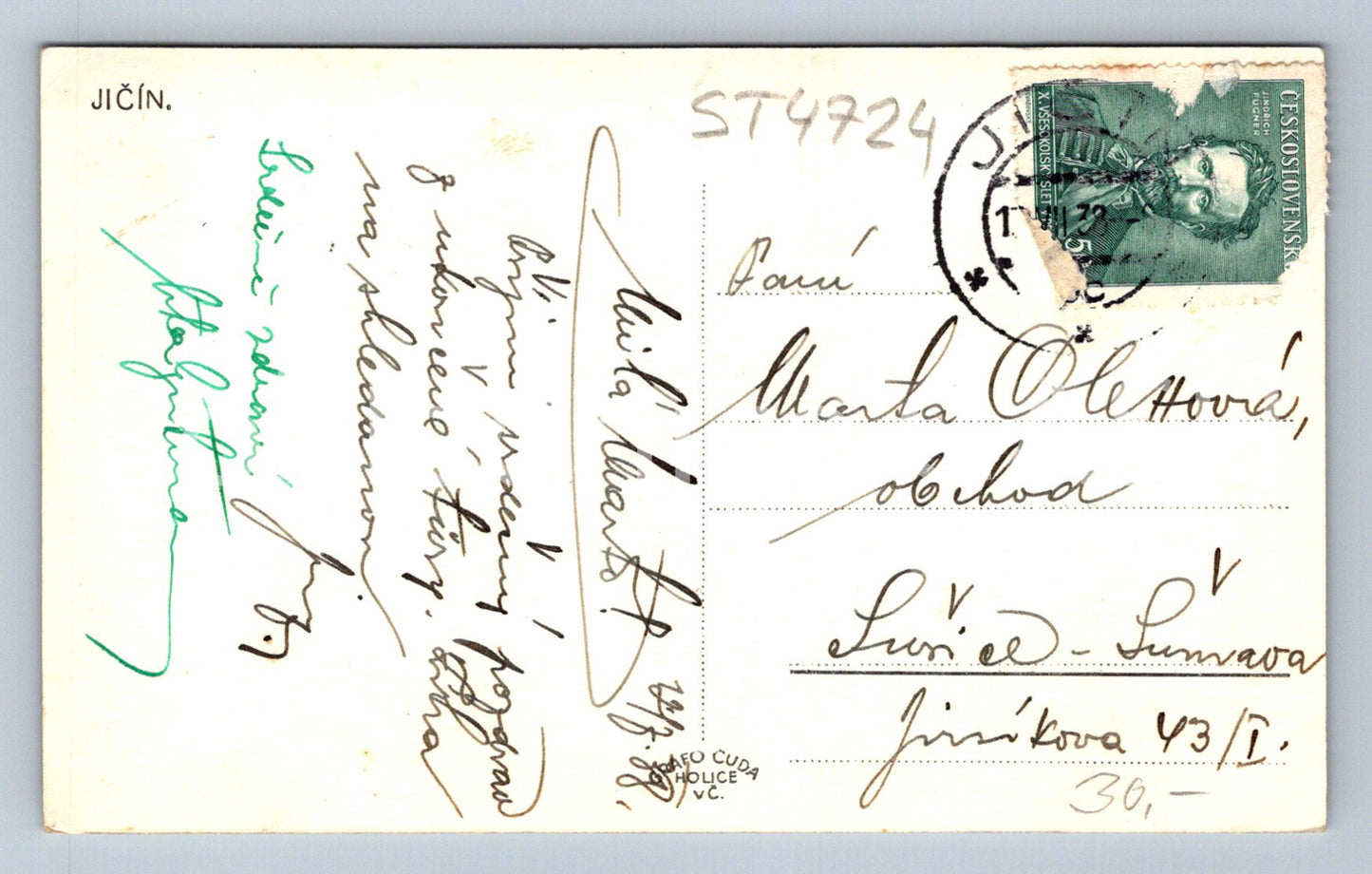 Postcard JIČÍN (ST4724)