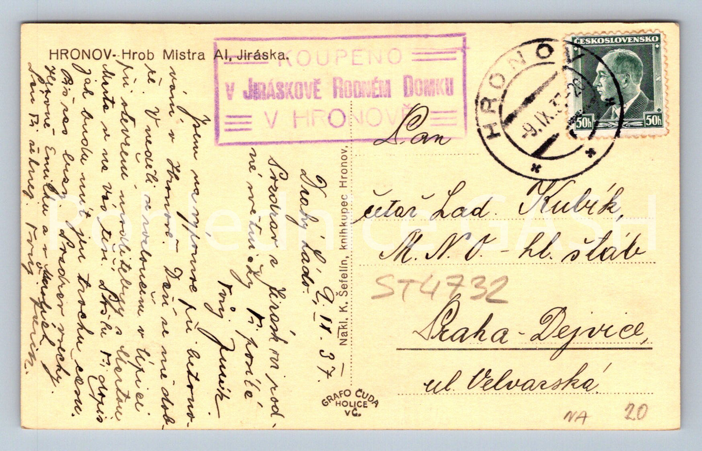 Postcard HRONOV (ST4732)