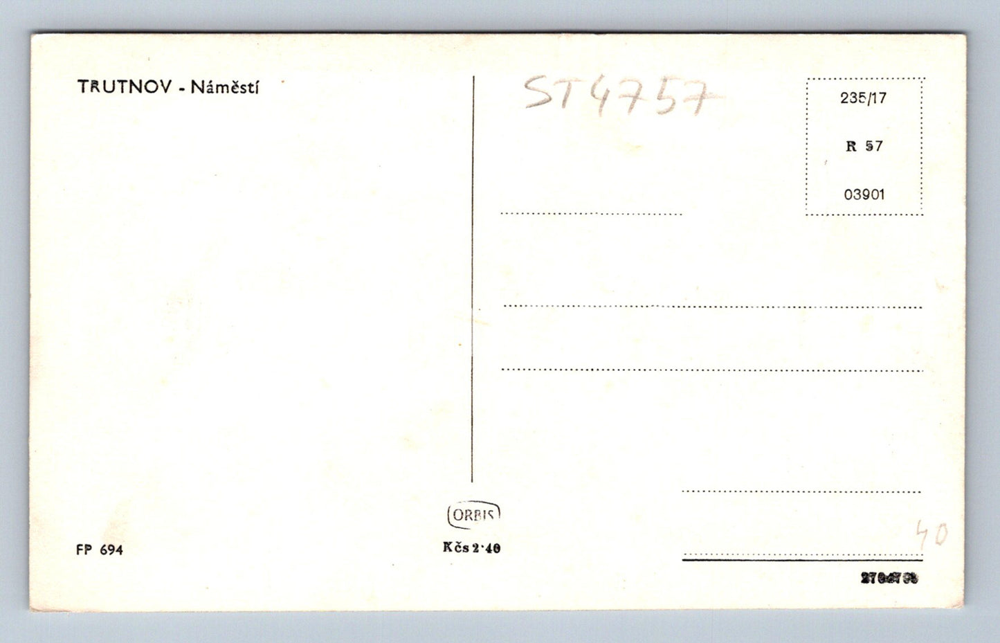 Postcard TRUTNOV (ST4757)