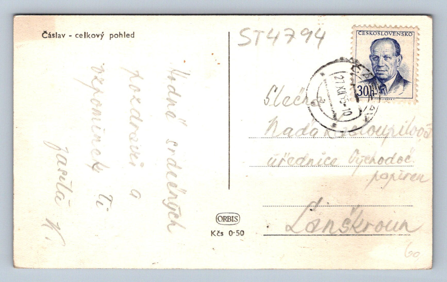 Postcard ČÁSLAV (ST4794)