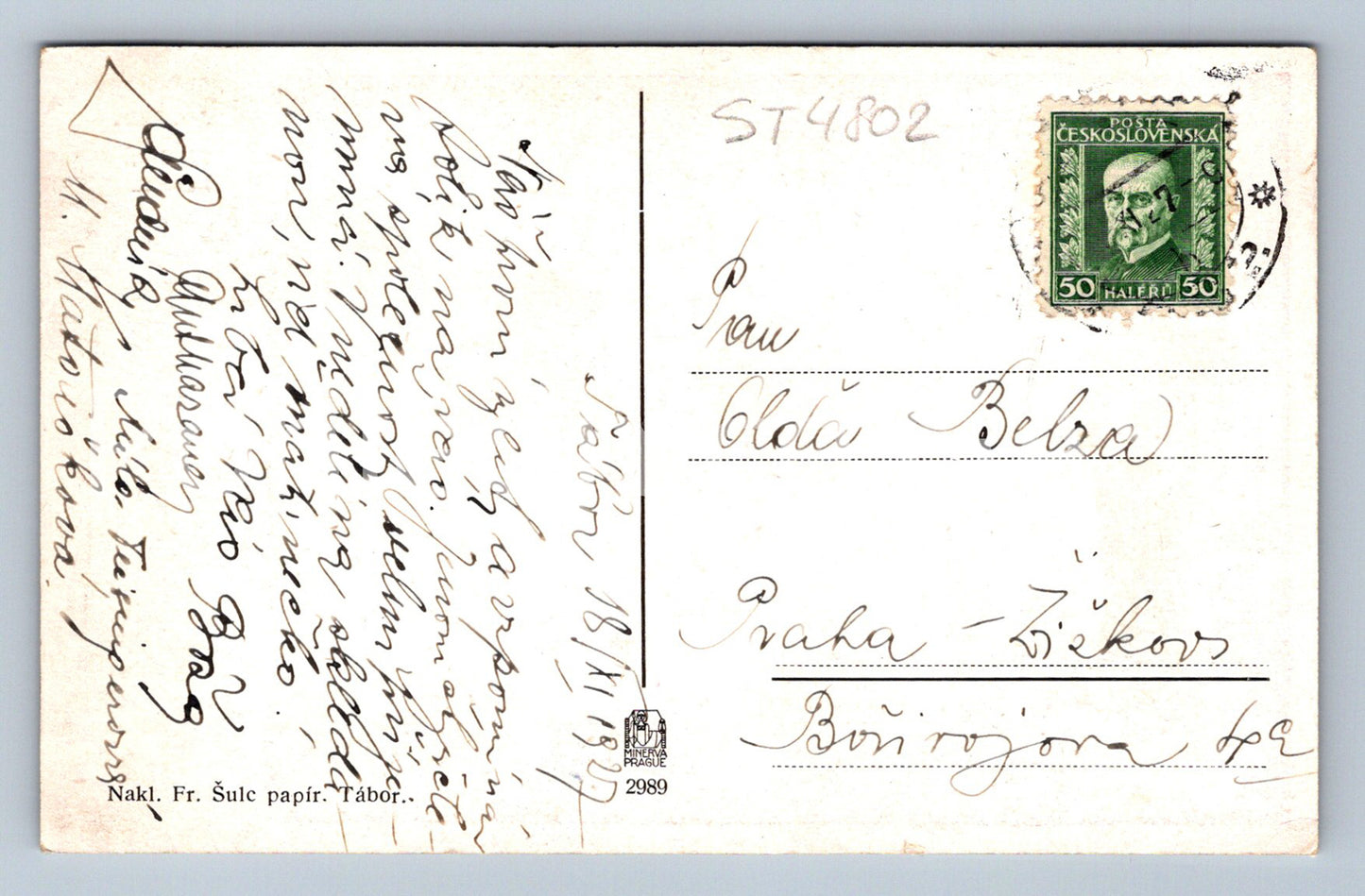 Postcard TÁBOR (ST4802)