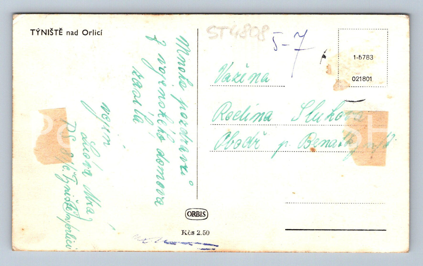 Postcard TYNISTE NAD ORLICI (ST4808)