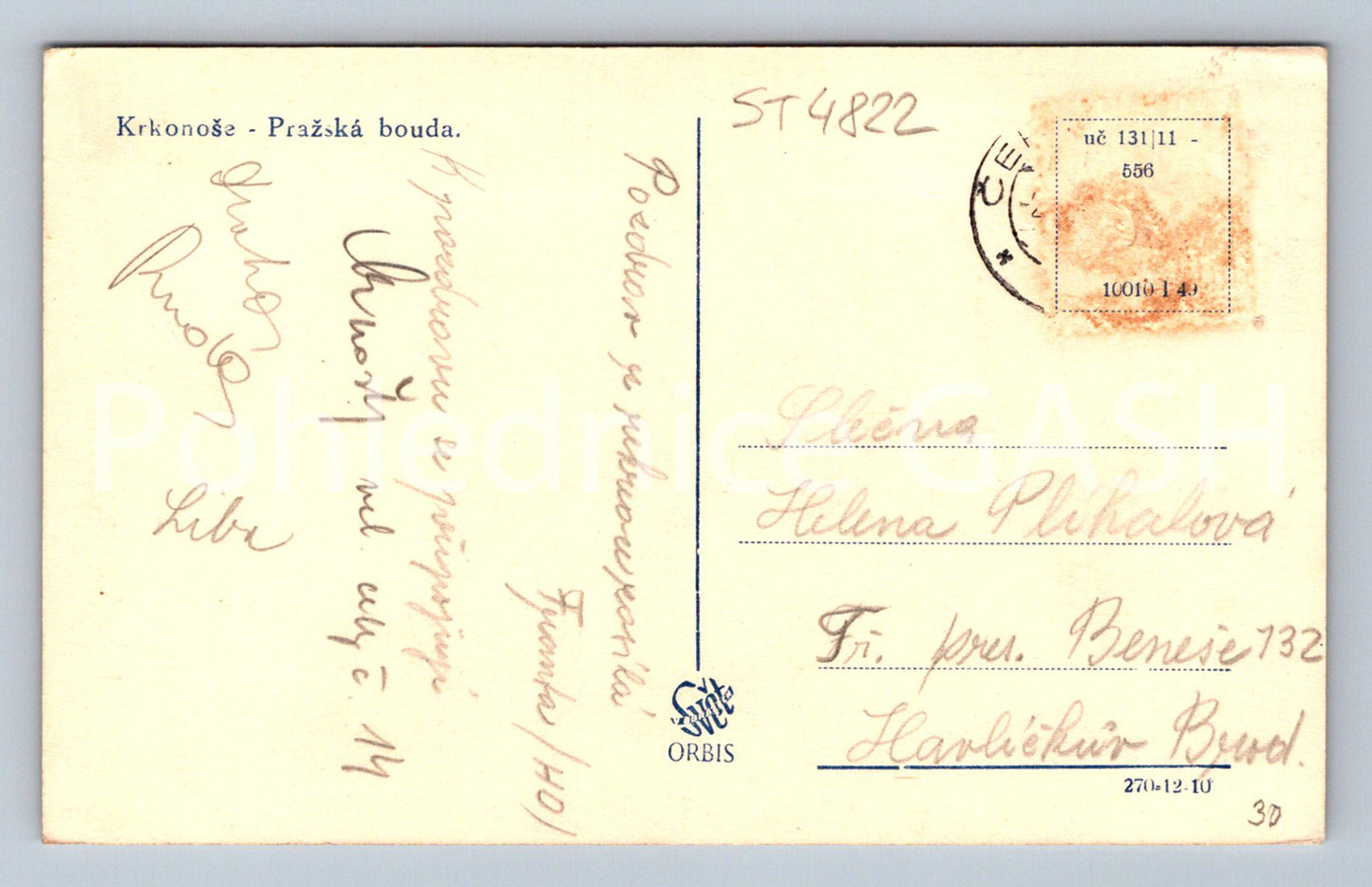 Postcard KRKONOSE - PRAGUE SHED (ST4822)