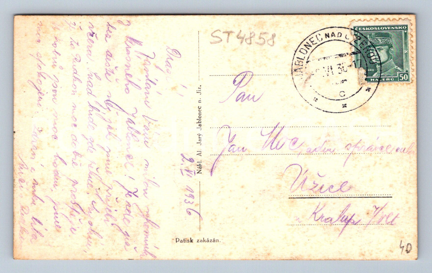 Pohlednice JABLONEC NAD JIZEROU V KRKONOŠÍCH (ST4858)