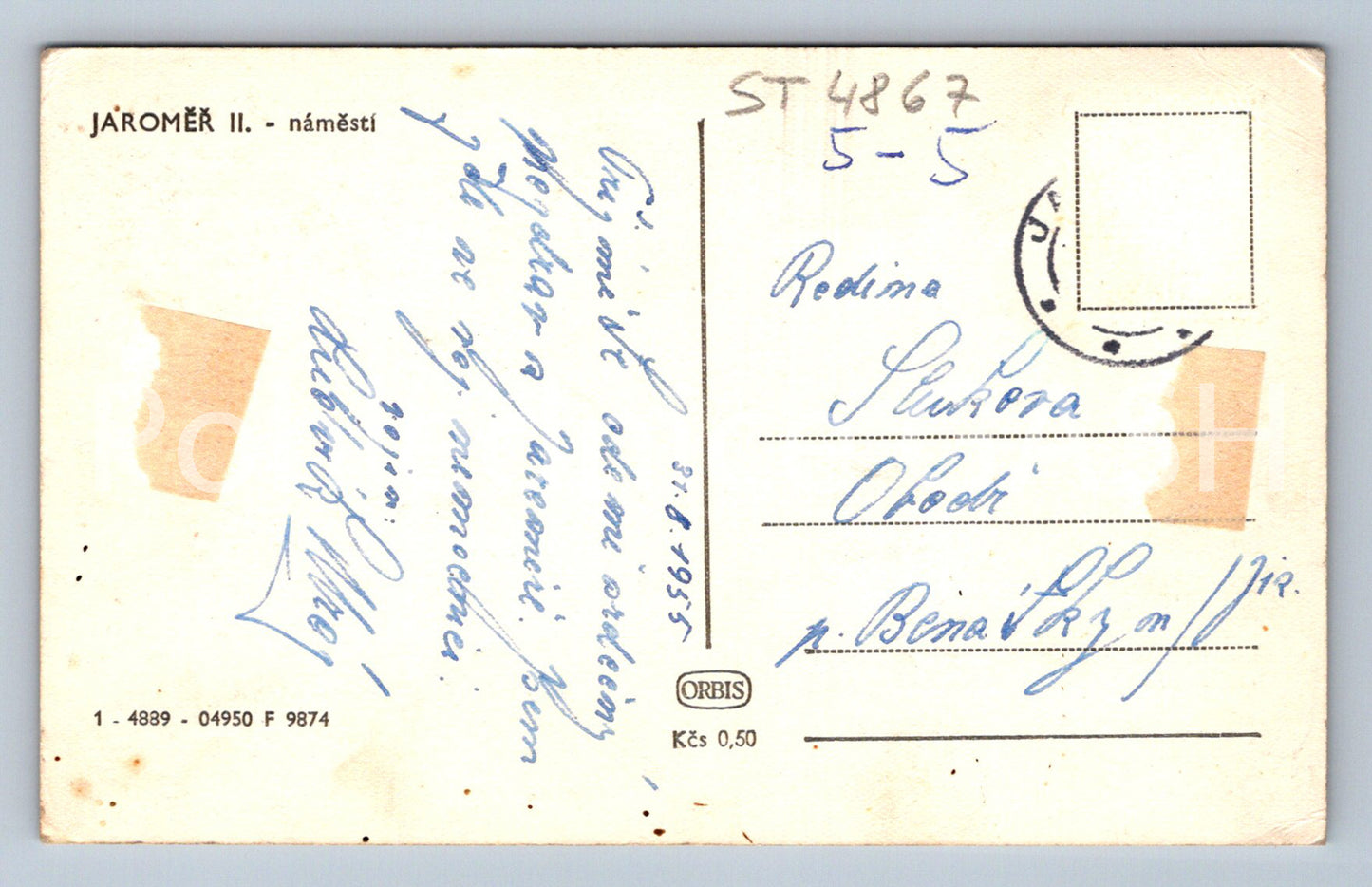 Postcard JAROMĚŘ (ST4867)
