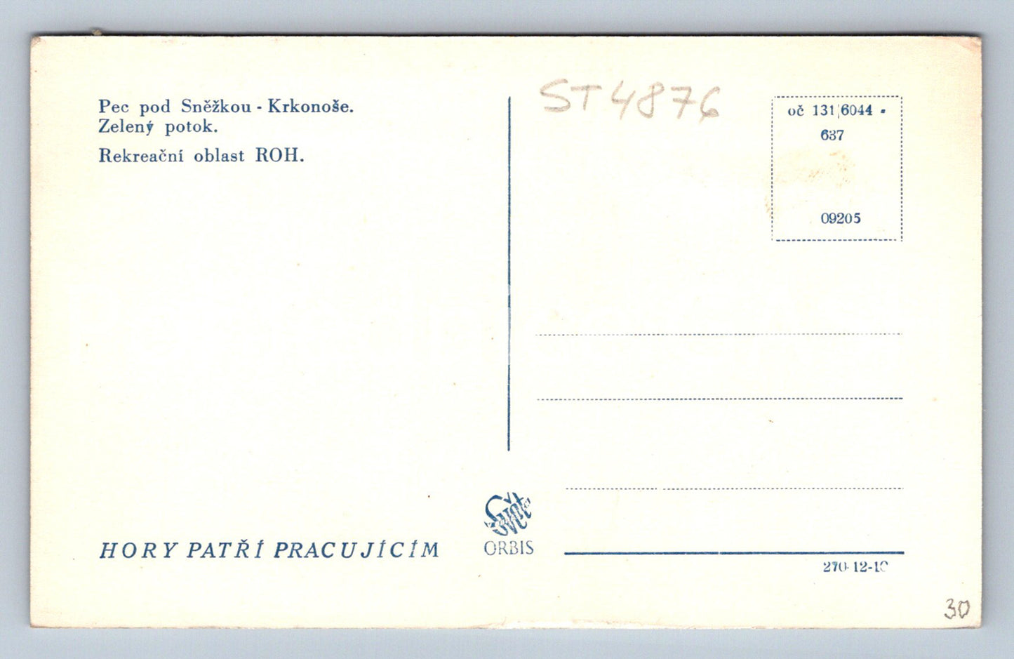 Postcard KRKONOSE (ST4876)