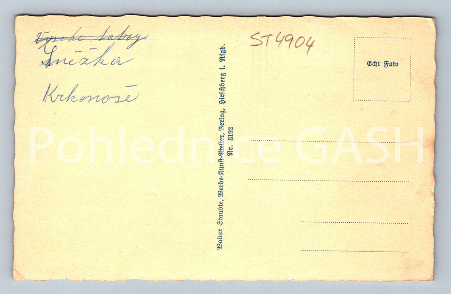 Postcard KRKONOSE - SNOW (ST4904)