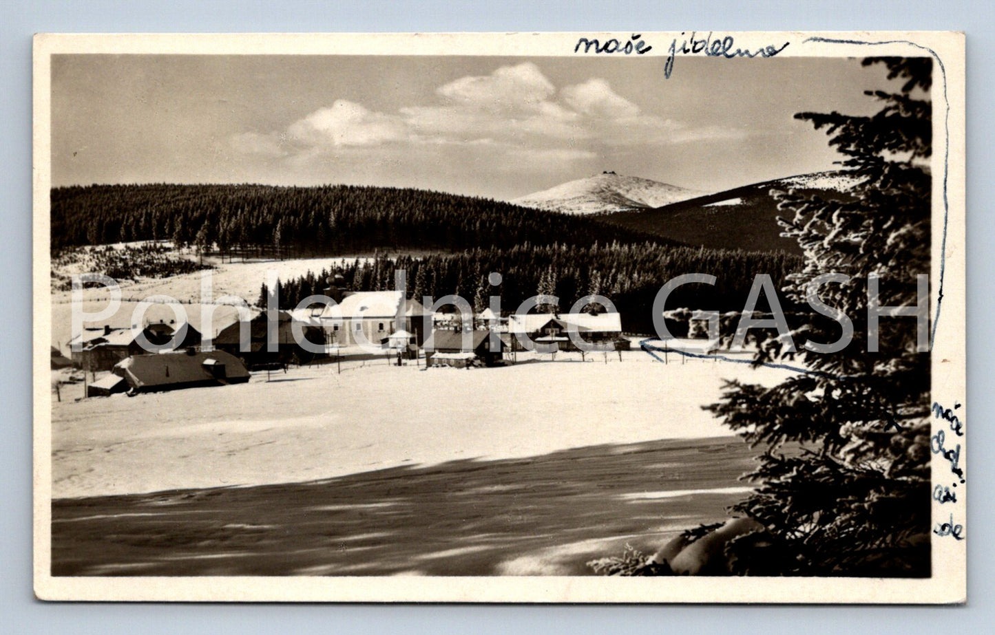 Postcard KRKONOSE - DOLNÍ MALA ÚPA IN THE BACKGROUND SNOW WHITE (ST4919)